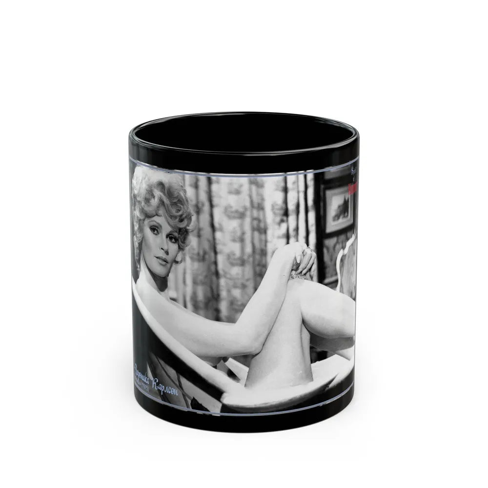 Veronica Carlson #110 (Vintage Female Icon) Black Coffee Mug-11oz-Go Mug Yourself