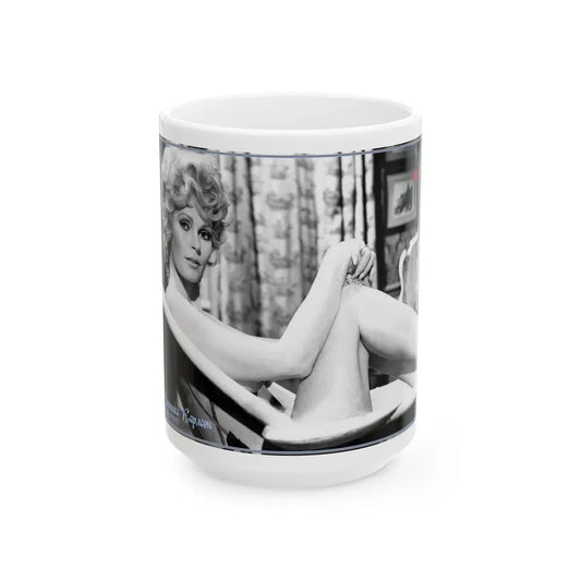 Veronica Carlson #110 (Vintage Female Icon) White Coffee Mug 15oz - Go Mug Yourself