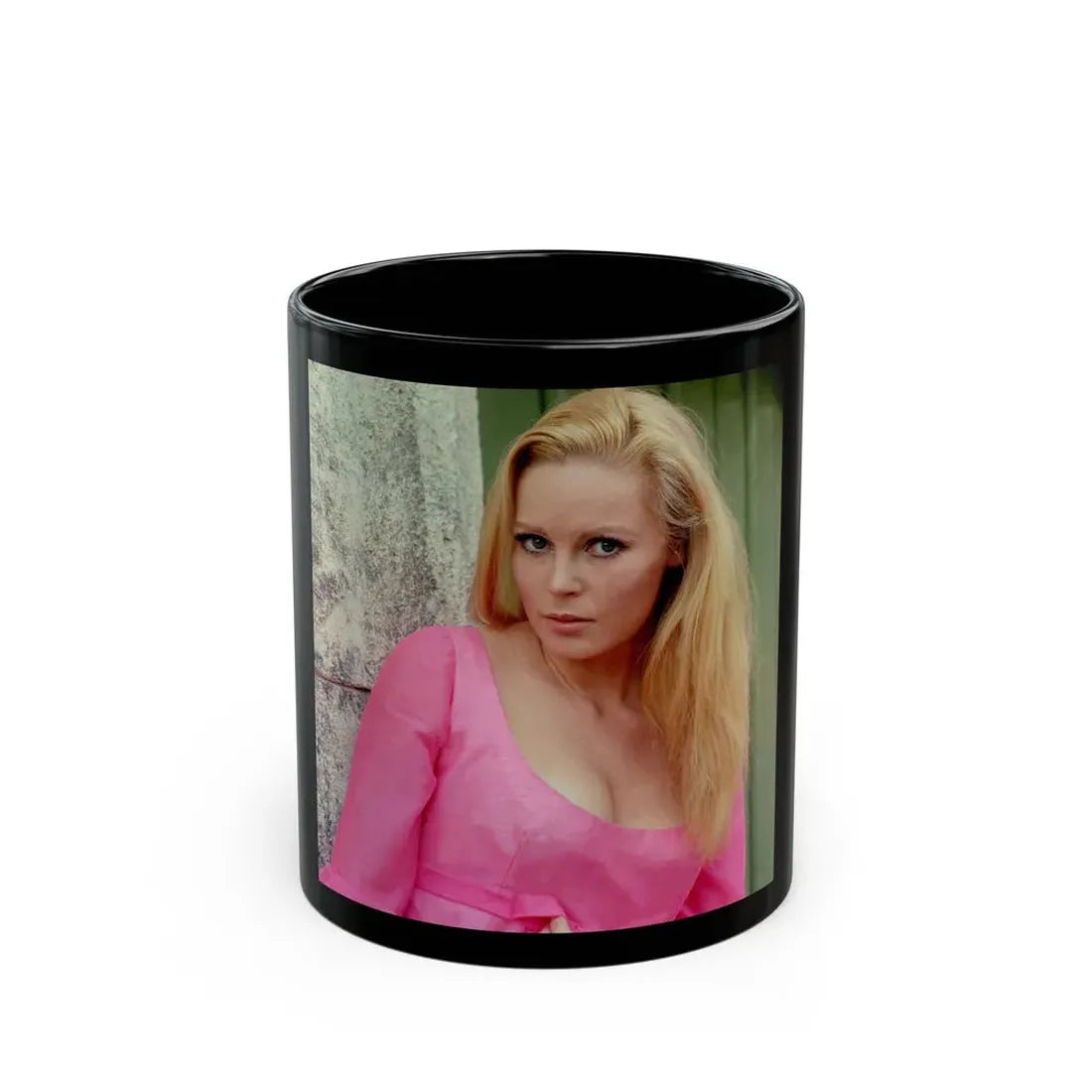 Veronica Carlson #111 (Vintage Female Icon) Black Coffee Mug 11oz - Go Mug Yourself