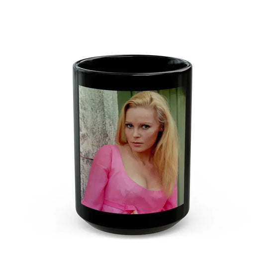 Veronica Carlson #111 (Vintage Female Icon) Black Coffee Mug 15oz - Go Mug Yourself