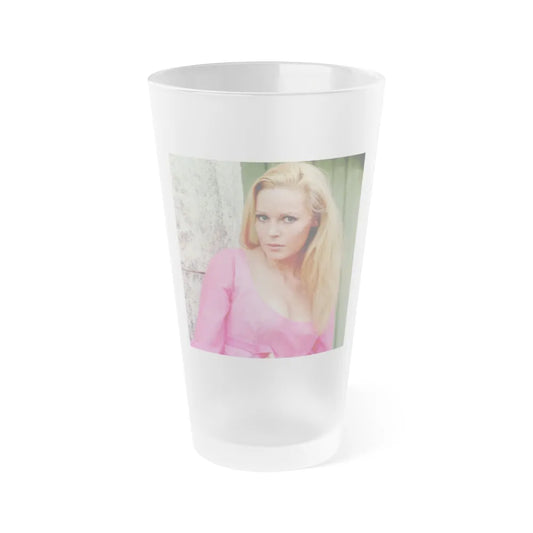 Veronica Carlson #111 (Vintage Female Icon) Frosted Pint Glass 16oz-16oz-Frosted-Go Mug Yourself