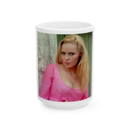 Veronica Carlson #111 (Vintage Female Icon) White Coffee Mug 15oz - Go Mug Yourself