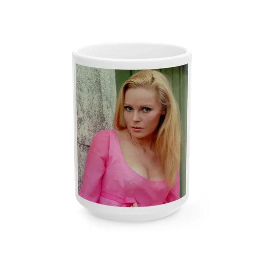 Veronica Carlson #111 (Vintage Female Icon) White Coffee Mug 15oz - Go Mug Yourself
