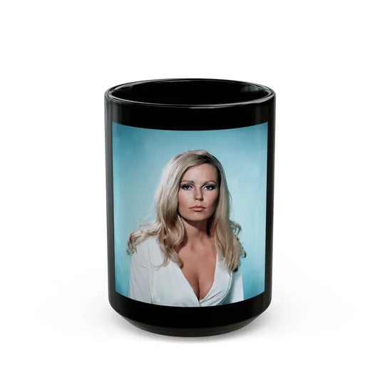 Veronica Carlson #112 (Vintage Female Icon) Black Coffee Mug 15oz - Go Mug Yourself