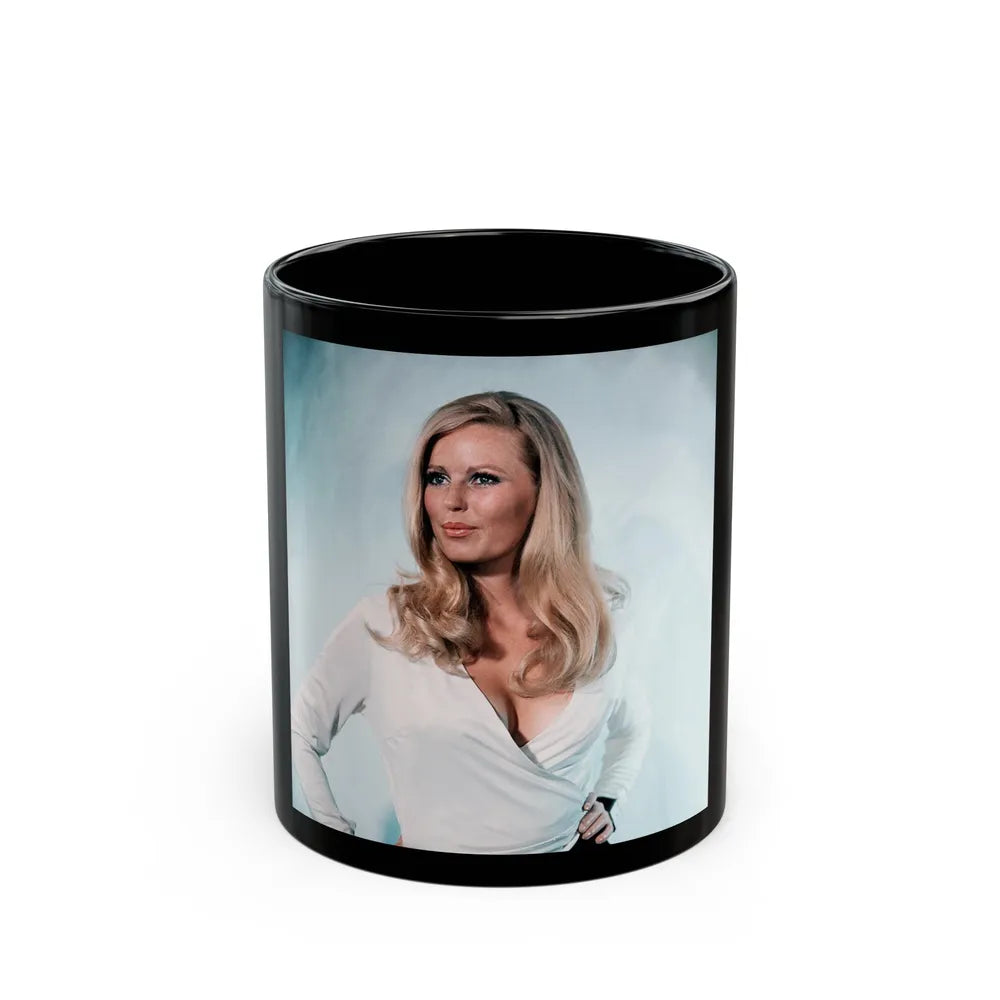 Veronica Carlson #113 (Vintage Female Icon) Black Coffee Mug-11oz-Go Mug Yourself