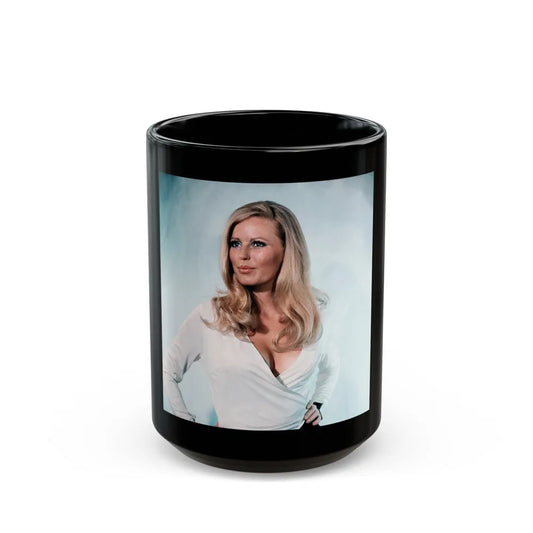 Veronica Carlson #113 (Vintage Female Icon) Black Coffee Mug-15oz-Go Mug Yourself