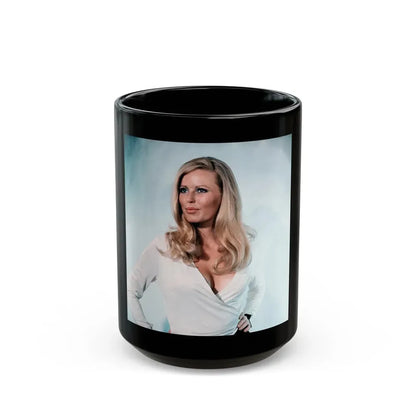 Veronica Carlson #113 (Vintage Female Icon) Black Coffee Mug 15oz - Go Mug Yourself