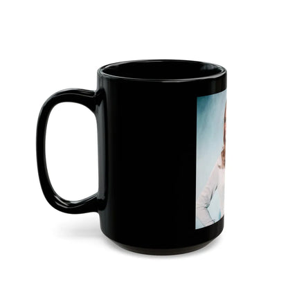 Veronica Carlson #113 (Vintage Female Icon) Black Coffee Mug-Go Mug Yourself