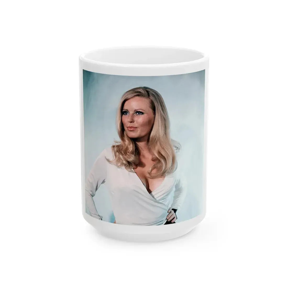 Veronica Carlson #113 (Vintage Female Icon) White Coffee Mug 15oz - Go Mug Yourself