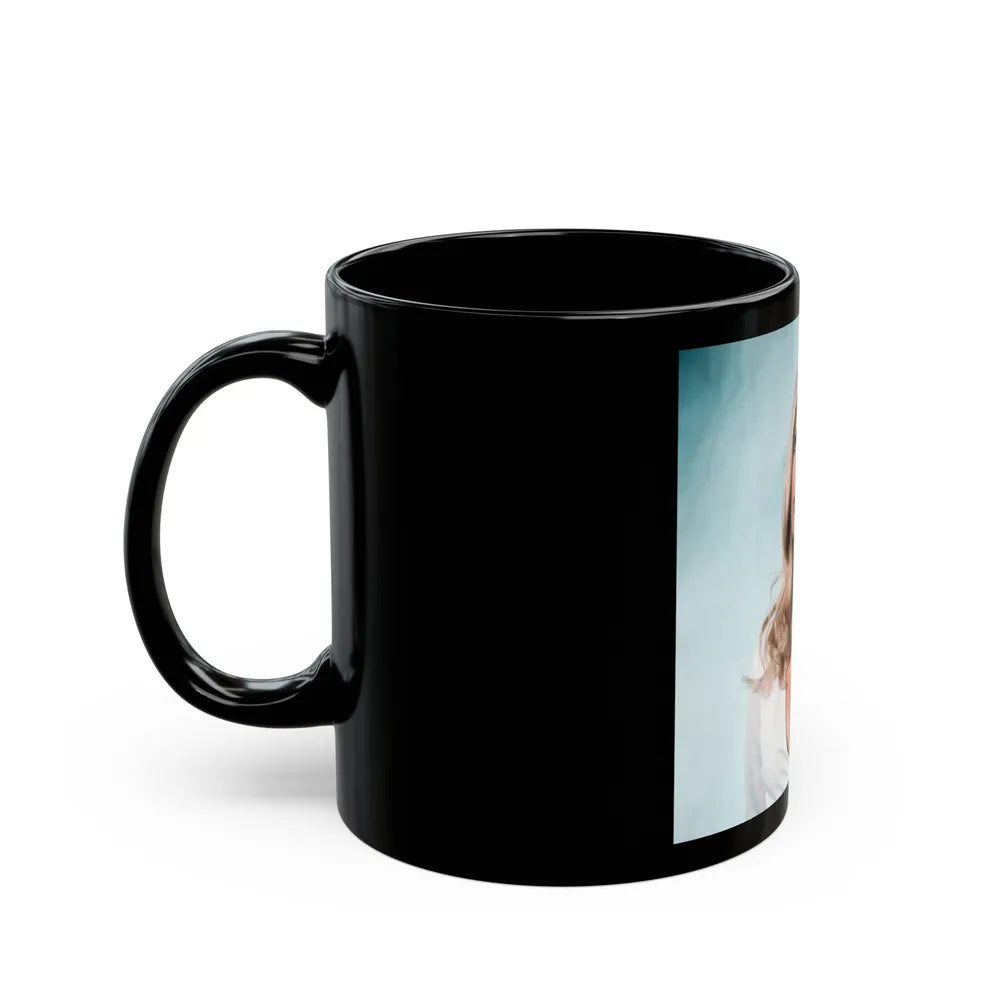 Veronica Carlson #114 (Vintage Female Icon) Black Coffee Mug-Go Mug Yourself