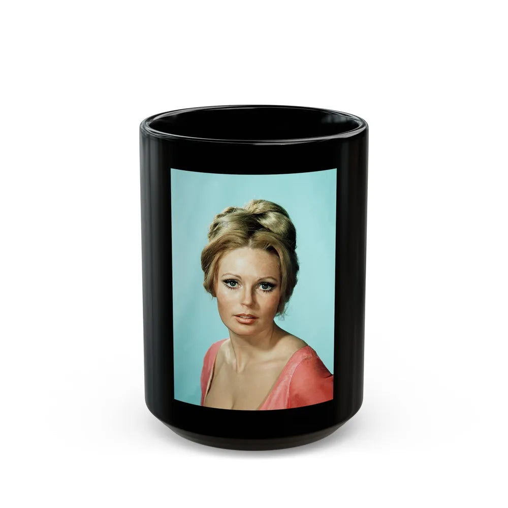 Veronica Carlson #115 (Vintage Female Icon) Black Coffee Mug-15oz-Go Mug Yourself