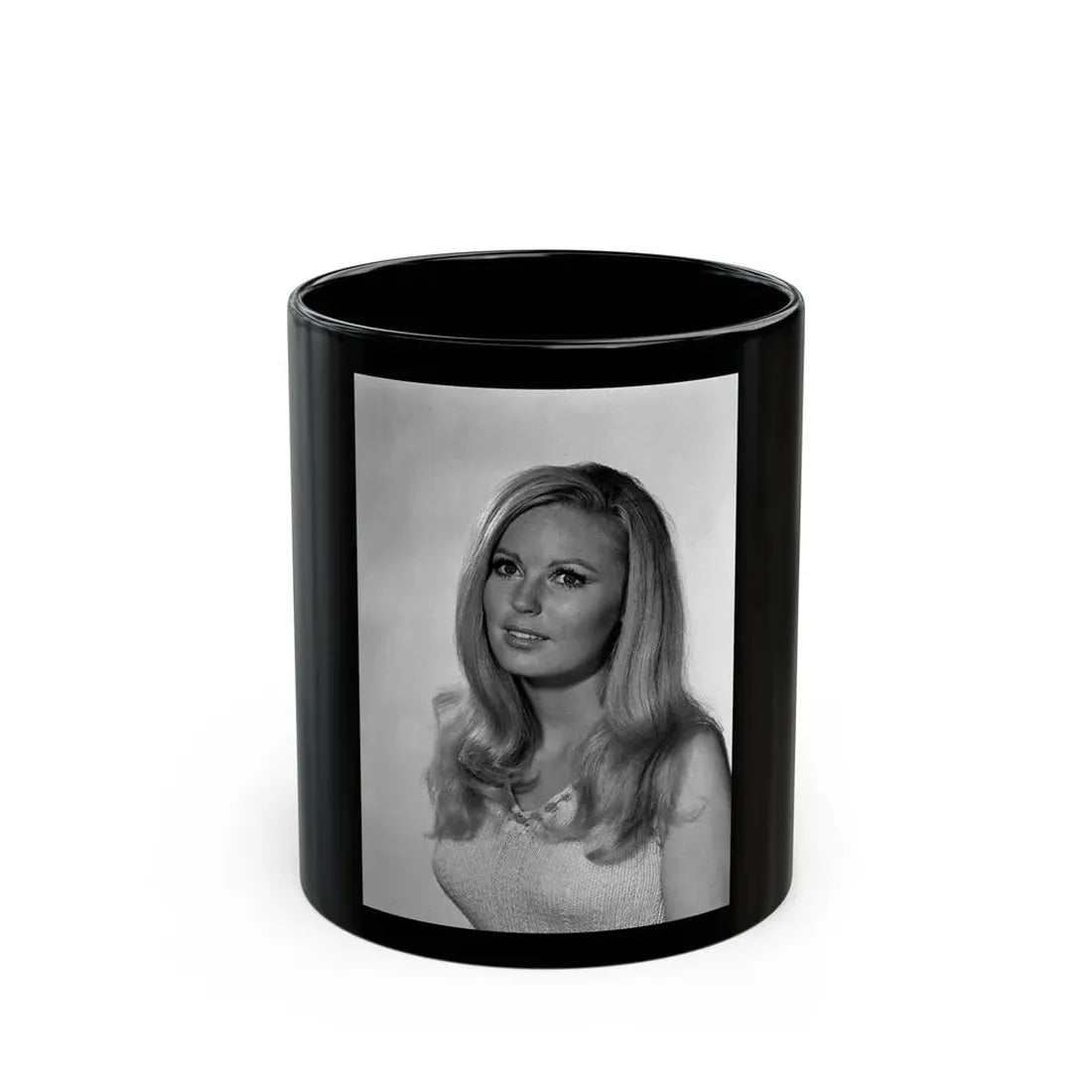 Veronica Carlson #116 (Vintage Female Icon) Black Coffee Mug 11oz - Go Mug Yourself