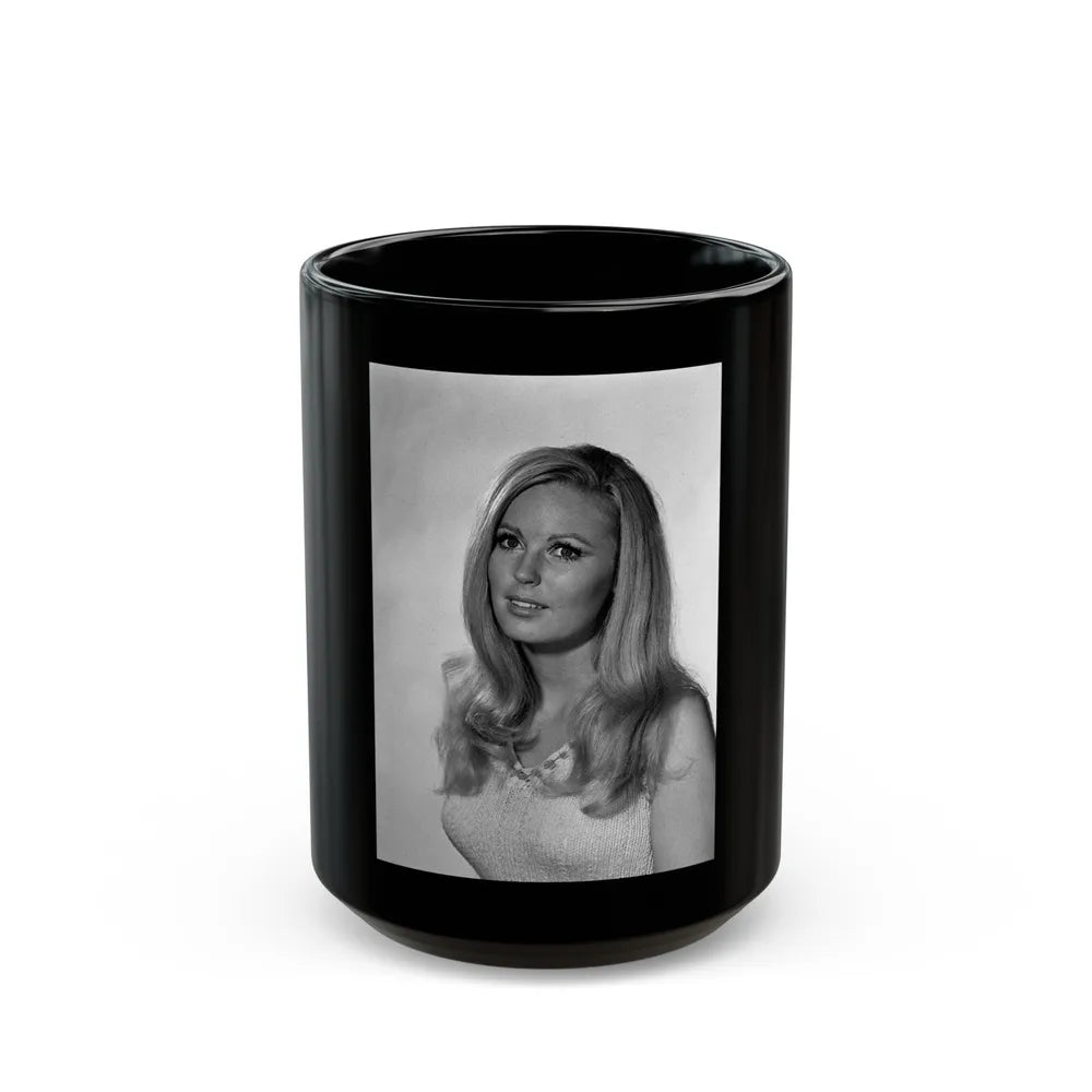 Veronica Carlson #116 (Vintage Female Icon) Black Coffee Mug-15oz-Go Mug Yourself