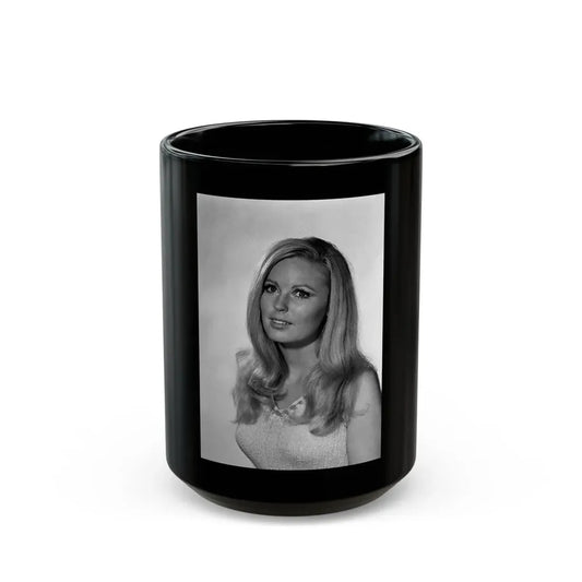 Veronica Carlson #116 (Vintage Female Icon) Black Coffee Mug 15oz - Go Mug Yourself