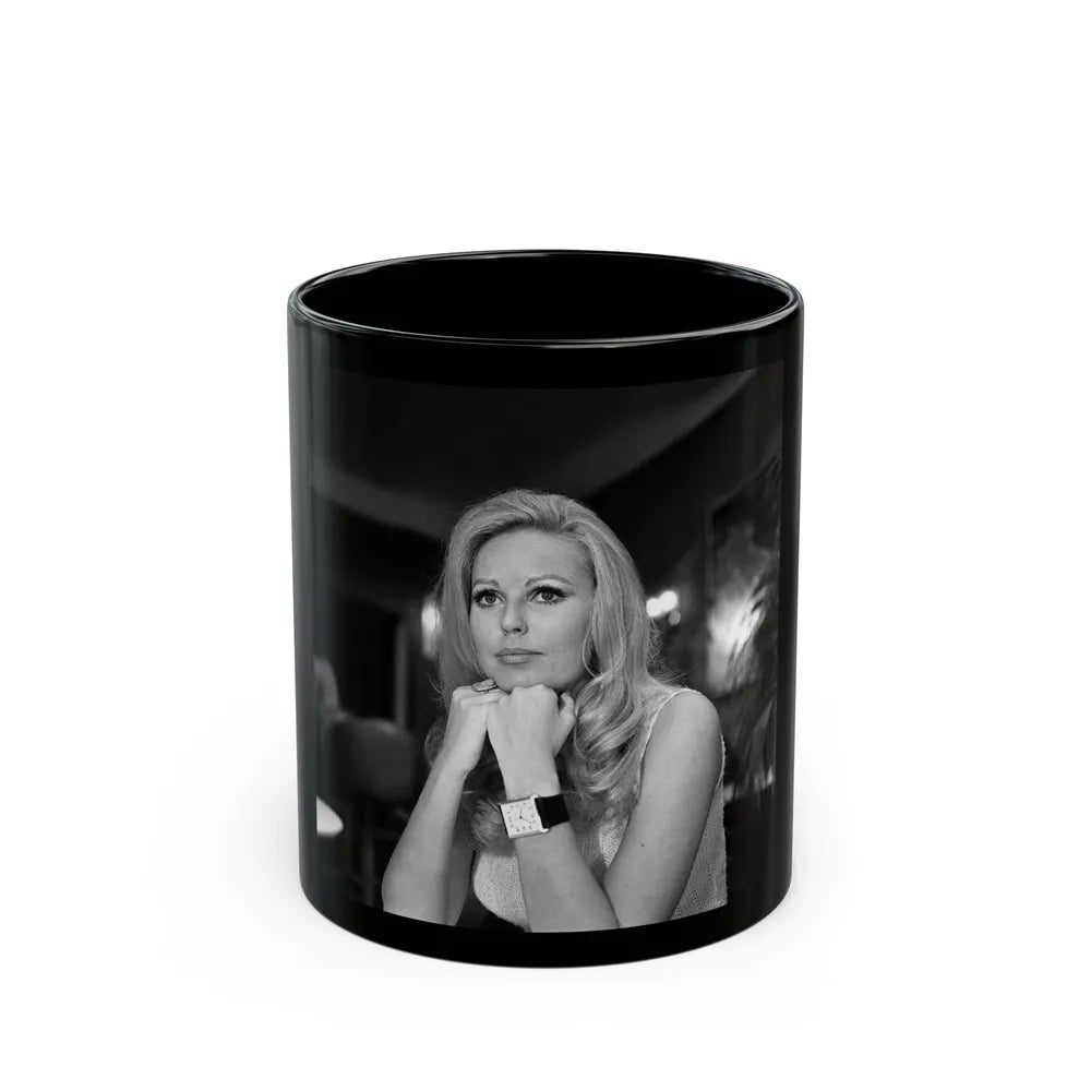 Veronica Carlson #117 (Vintage Female Icon) Black Coffee Mug-11oz-Go Mug Yourself