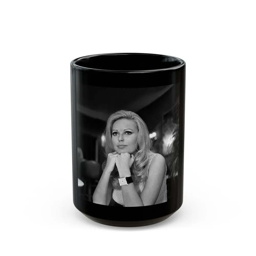 Veronica Carlson #117 (Vintage Female Icon) Black Coffee Mug-15oz-Go Mug Yourself