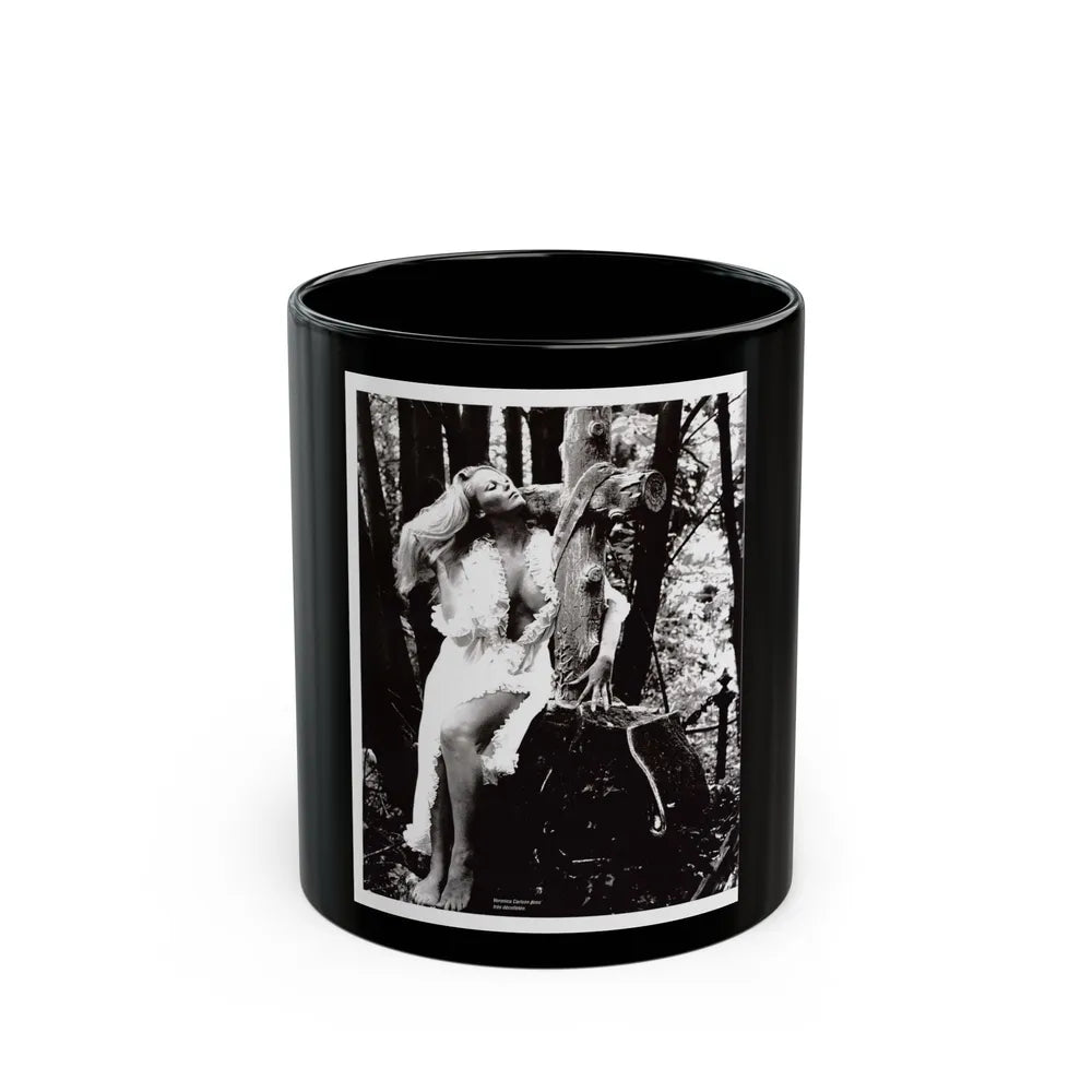 Veronica Carlson #118 (Vintage Female Icon) Black Coffee Mug-11oz-Go Mug Yourself