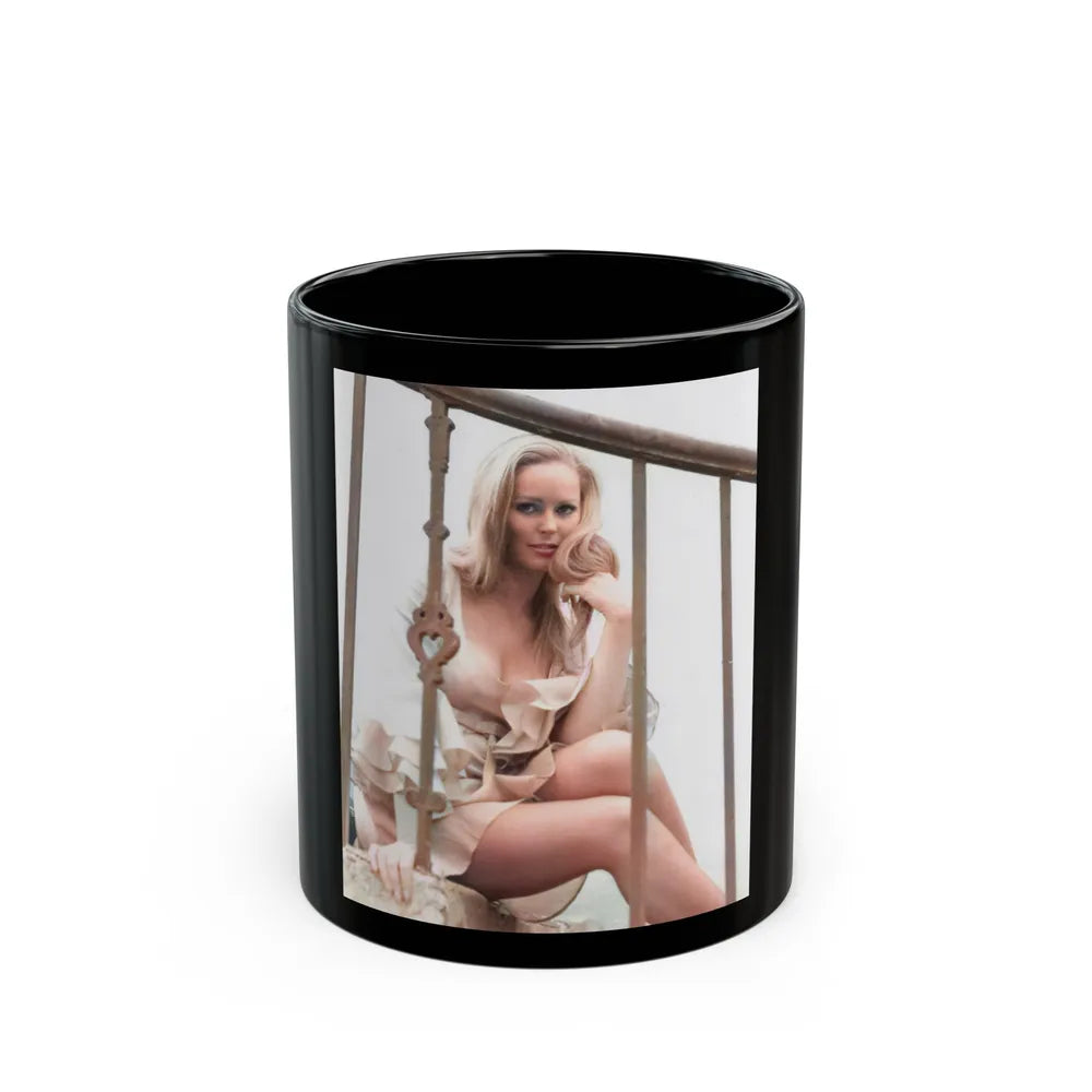 Veronica Carlson #119 (Vintage Female Icon) Black Coffee Mug-11oz-Go Mug Yourself