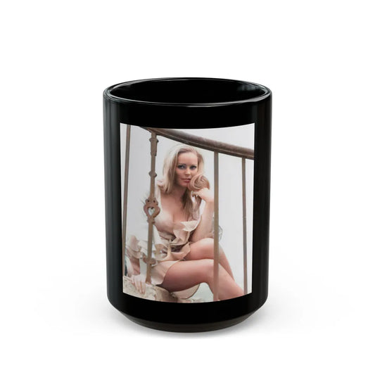 Veronica Carlson #119 (Vintage Female Icon) Black Coffee Mug-15oz-Go Mug Yourself