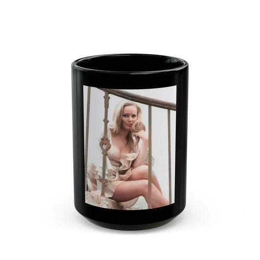 Veronica Carlson #119 (Vintage Female Icon) Black Coffee Mug 15oz - Go Mug Yourself