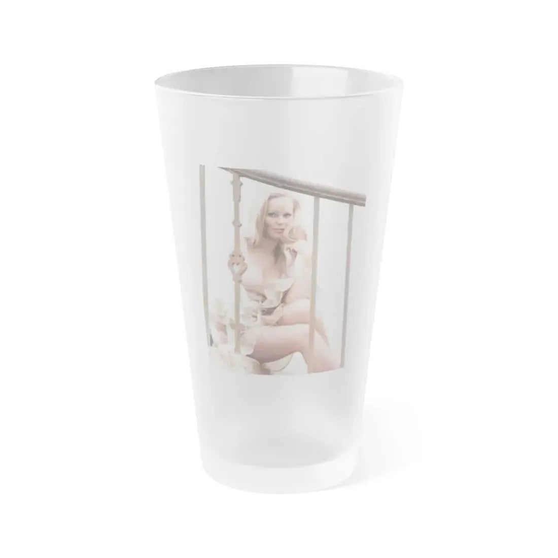 Veronica Carlson #119 (Vintage Female Icon) Frosted Pint Glass 16oz 16oz Frosted - Go Mug Yourself