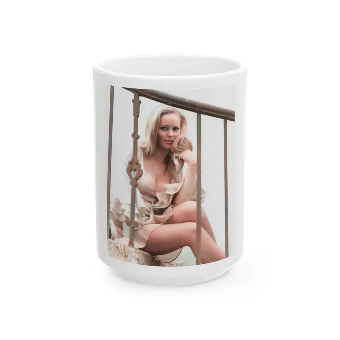 Veronica Carlson #119 (Vintage Female Icon) White Coffee Mug 15oz - Go Mug Yourself