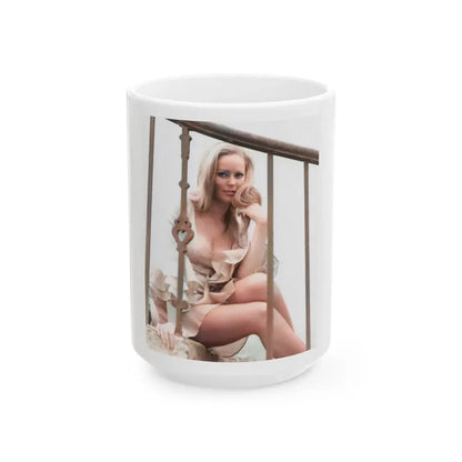Veronica Carlson #119 (Vintage Female Icon) White Coffee Mug 15oz - Go Mug Yourself