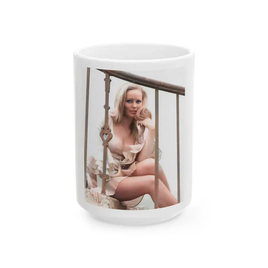 Veronica Carlson #119 (Vintage Female Icon) White Coffee Mug 15oz - Go Mug Yourself