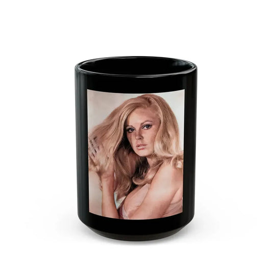 Veronica Carlson #120 (Vintage Female Icon) Black Coffee Mug 15oz - Go Mug Yourself