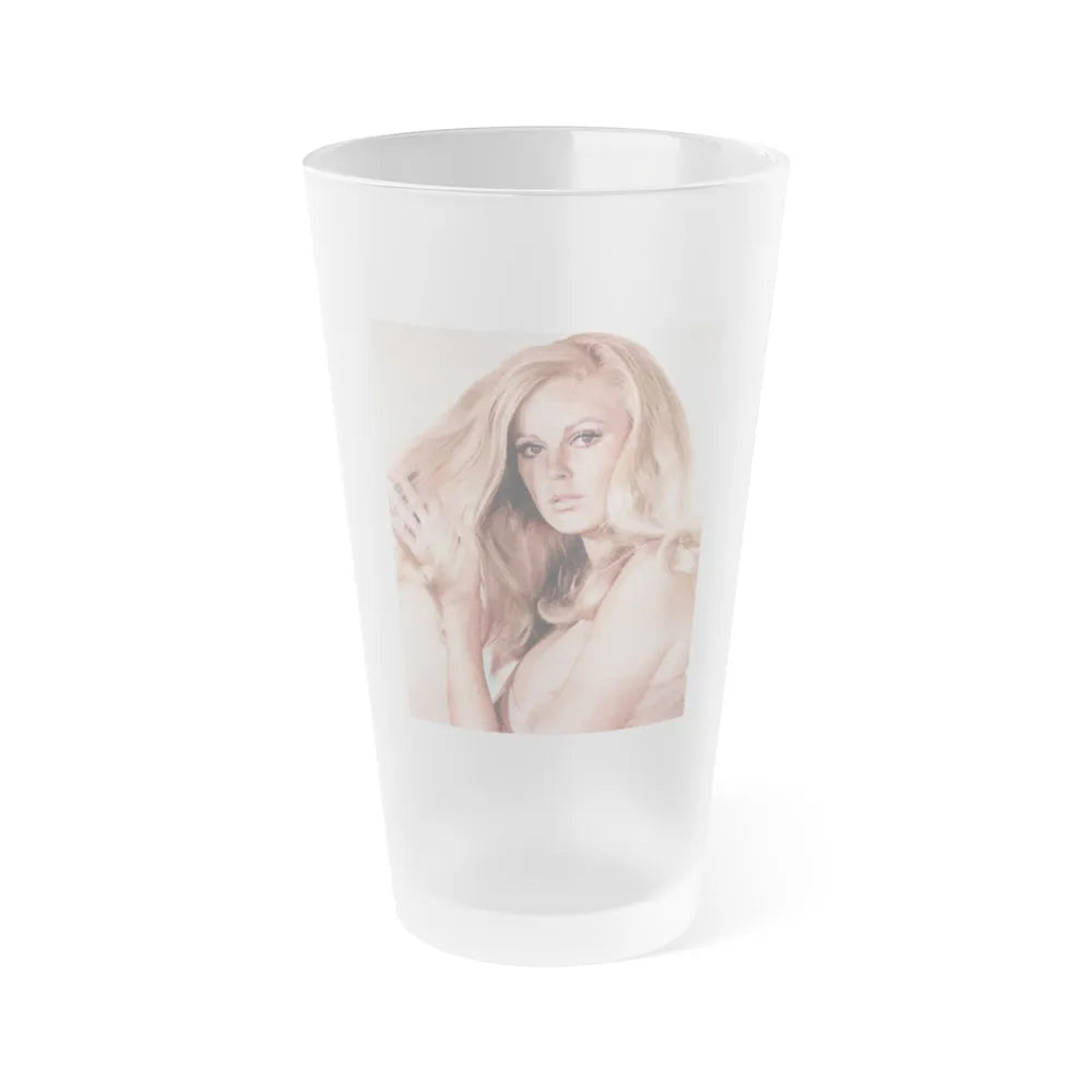 Veronica Carlson #120 (Vintage Female Icon) Frosted Pint Glass 16oz-16oz-Frosted-Go Mug Yourself