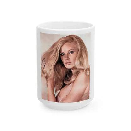 Veronica Carlson #120 (Vintage Female Icon) White Coffee Mug 15oz - Go Mug Yourself