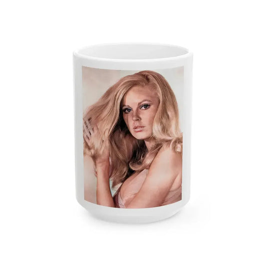 Veronica Carlson #120 (Vintage Female Icon) White Coffee Mug 15oz - Go Mug Yourself