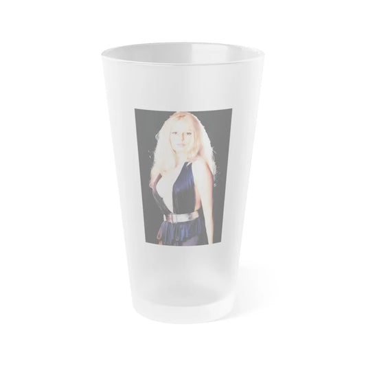 Veronica Carlson #121 (Vintage Female Icon) Frosted Pint Glass 16oz-16oz-Frosted-Go Mug Yourself