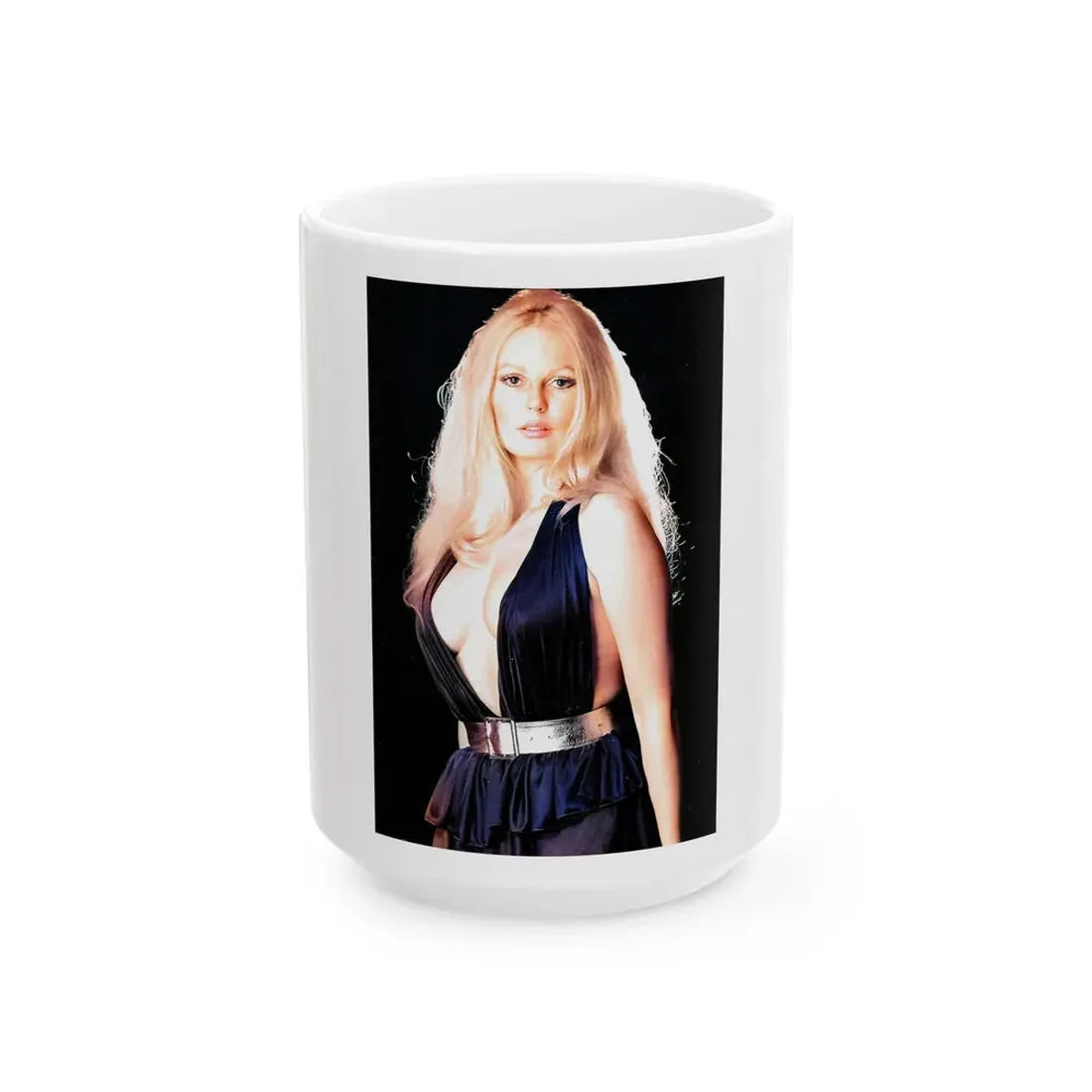 Veronica Carlson #121 (Vintage Female Icon) White Coffee Mug 15oz - Go Mug Yourself