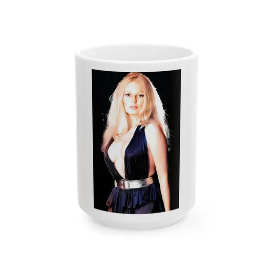 Veronica Carlson #121 (Vintage Female Icon) White Coffee Mug 15oz - Go Mug Yourself