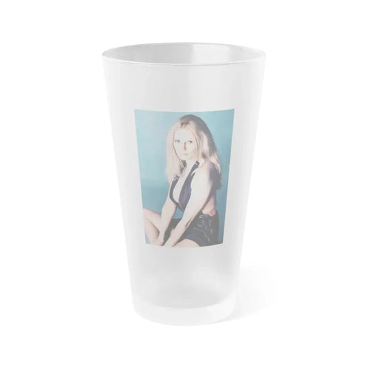 Veronica Carlson #122 (Vintage Female Icon) Frosted Pint Glass 16oz 16oz Frosted - Go Mug Yourself