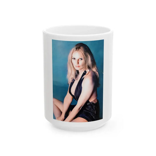 Veronica Carlson #122 (Vintage Female Icon) White Coffee Mug 15oz - Go Mug Yourself