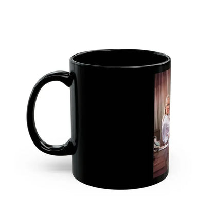 Veronica Carlson #123 (Vintage Female Icon) Black Coffee Mug - Go Mug Yourself