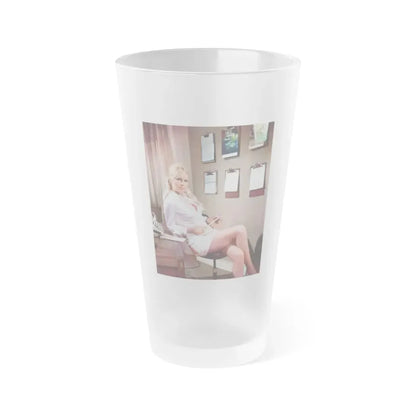 Veronica Carlson #123 (Vintage Female Icon) Frosted Pint Glass 16oz 16oz Frosted - Go Mug Yourself