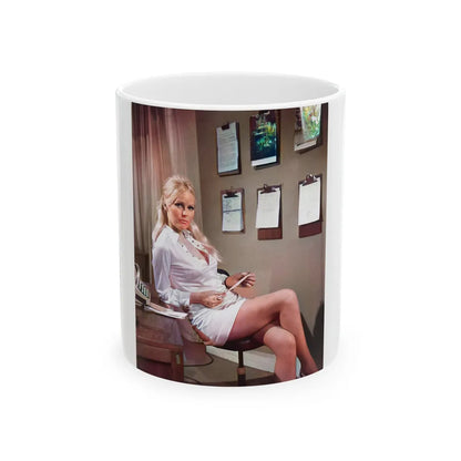 Veronica Carlson #123 (Vintage Female Icon) White Coffee Mug-11oz-Go Mug Yourself