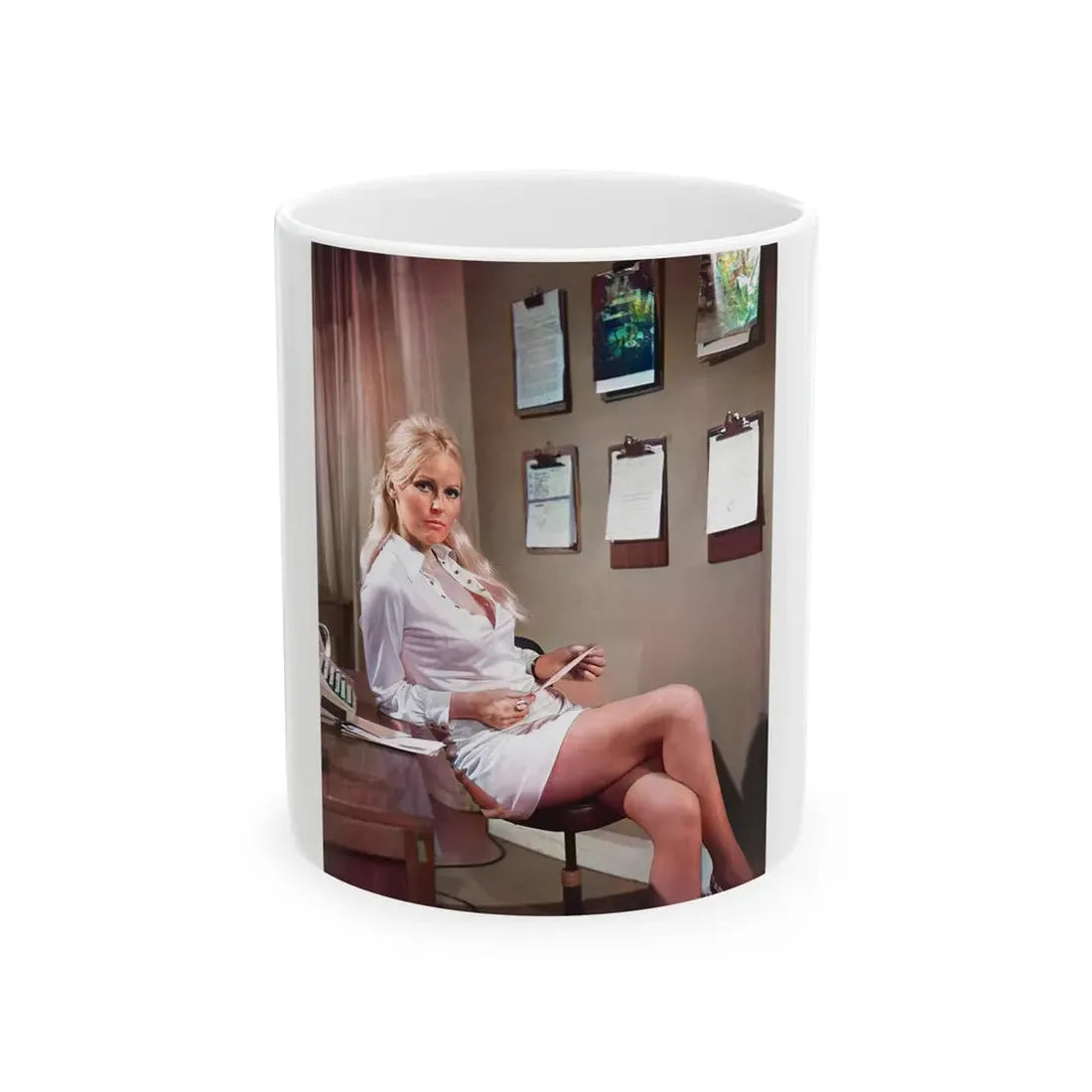 Veronica Carlson #123 (Vintage Female Icon) White Coffee Mug 11oz - Go Mug Yourself