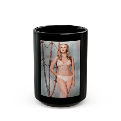 Veronica Carlson #124 (Vintage Female Icon) Black Coffee Mug 15oz - Go Mug Yourself