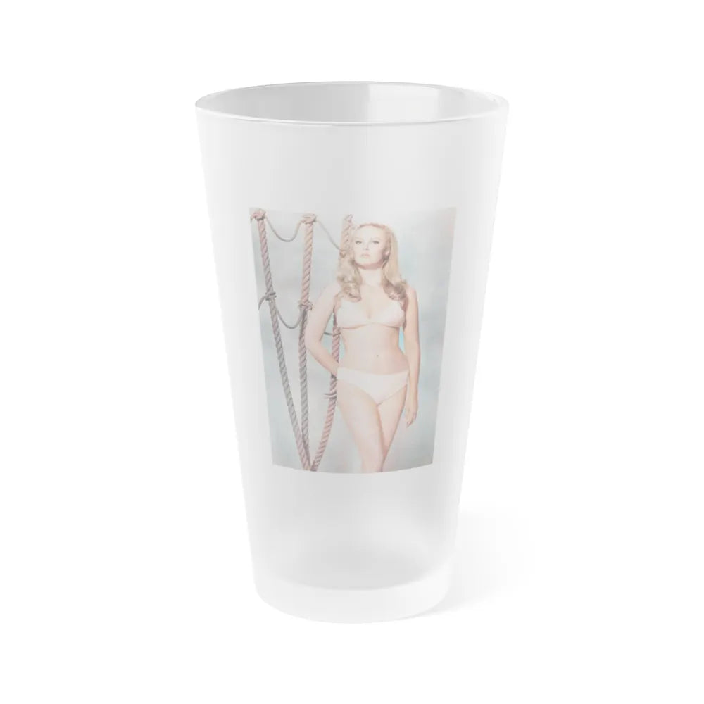 Veronica Carlson #124 (Vintage Female Icon) Frosted Pint Glass 16oz-16oz-Frosted-Go Mug Yourself