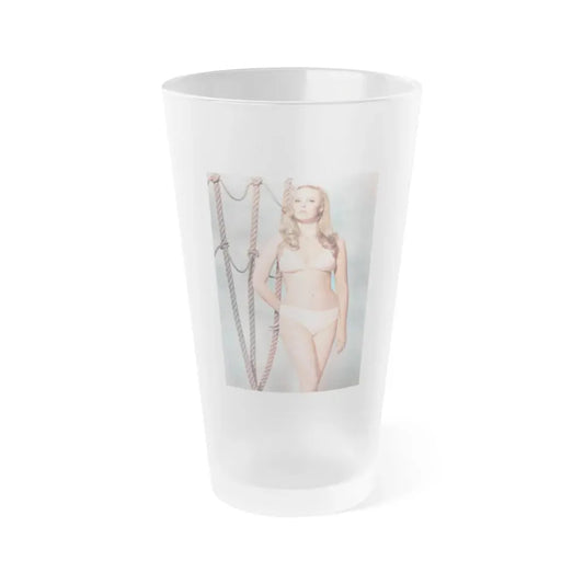 Veronica Carlson #124 (Vintage Female Icon) Frosted Pint Glass 16oz 16oz Frosted - Go Mug Yourself