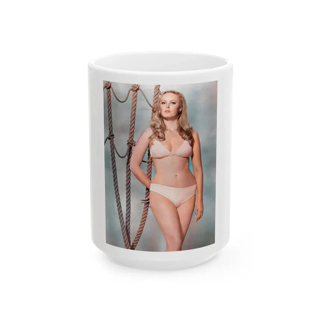 Veronica Carlson #124 (Vintage Female Icon) White Coffee Mug 15oz - Go Mug Yourself