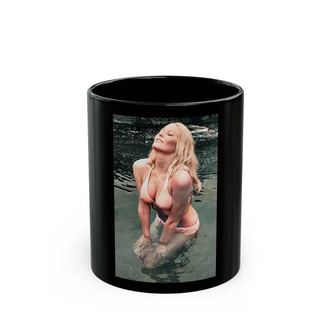 Veronica Carlson #125 (Vintage Female Icon) Black Coffee Mug 11oz - Go Mug Yourself