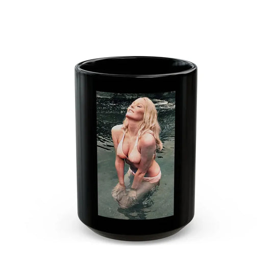 Veronica Carlson #125 (Vintage Female Icon) Black Coffee Mug 15oz - Go Mug Yourself