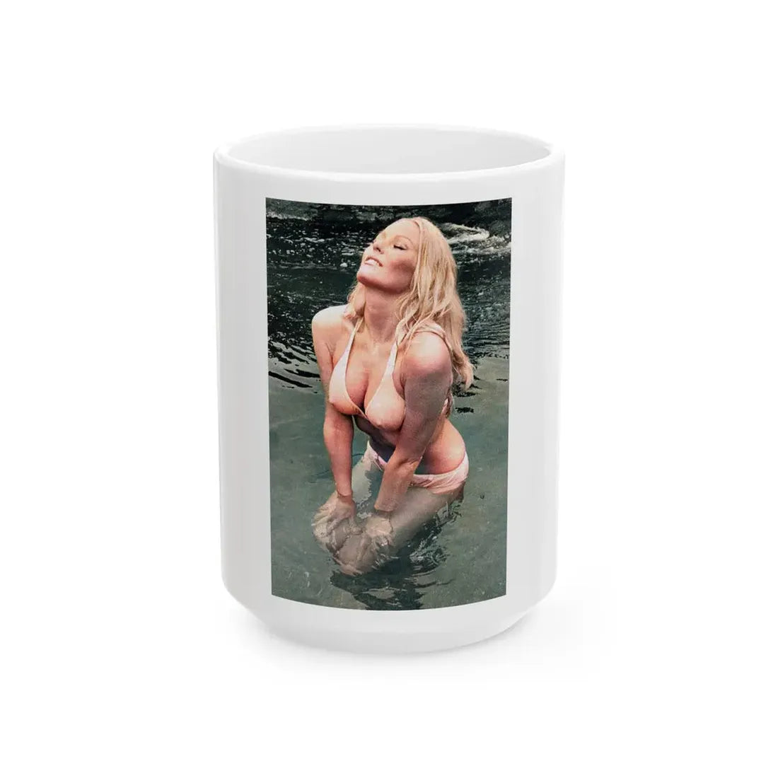 Veronica Carlson #125 (Vintage Female Icon) White Coffee Mug 15oz - Go Mug Yourself