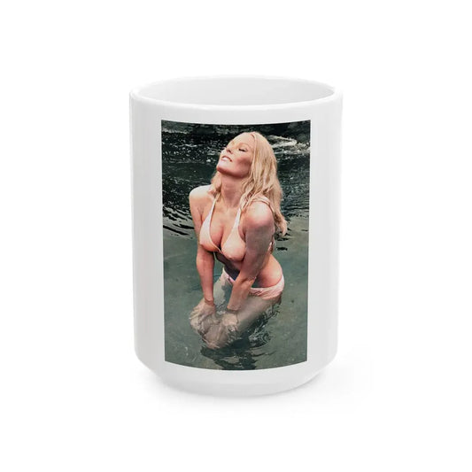 Veronica Carlson #125 (Vintage Female Icon) White Coffee Mug 15oz - Go Mug Yourself
