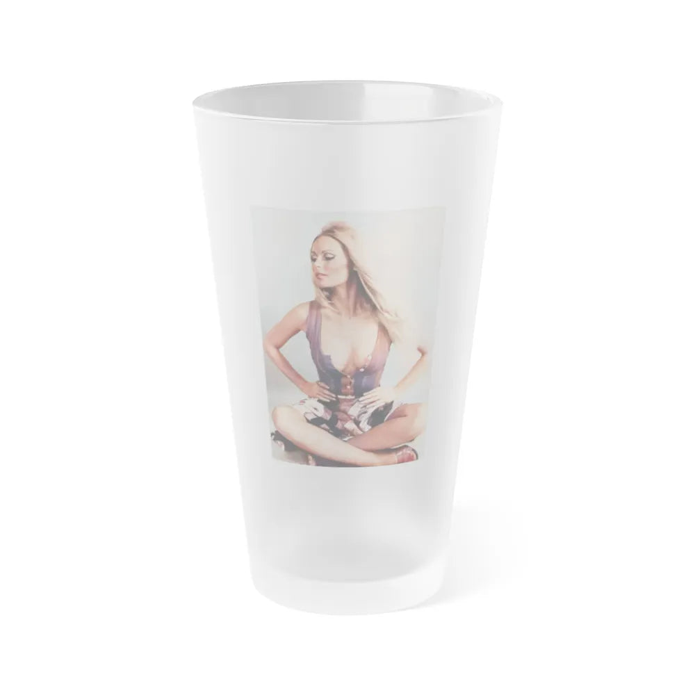 Veronica Carlson #126 (Vintage Female Icon) Frosted Pint Glass 16oz-16oz-Frosted-Go Mug Yourself